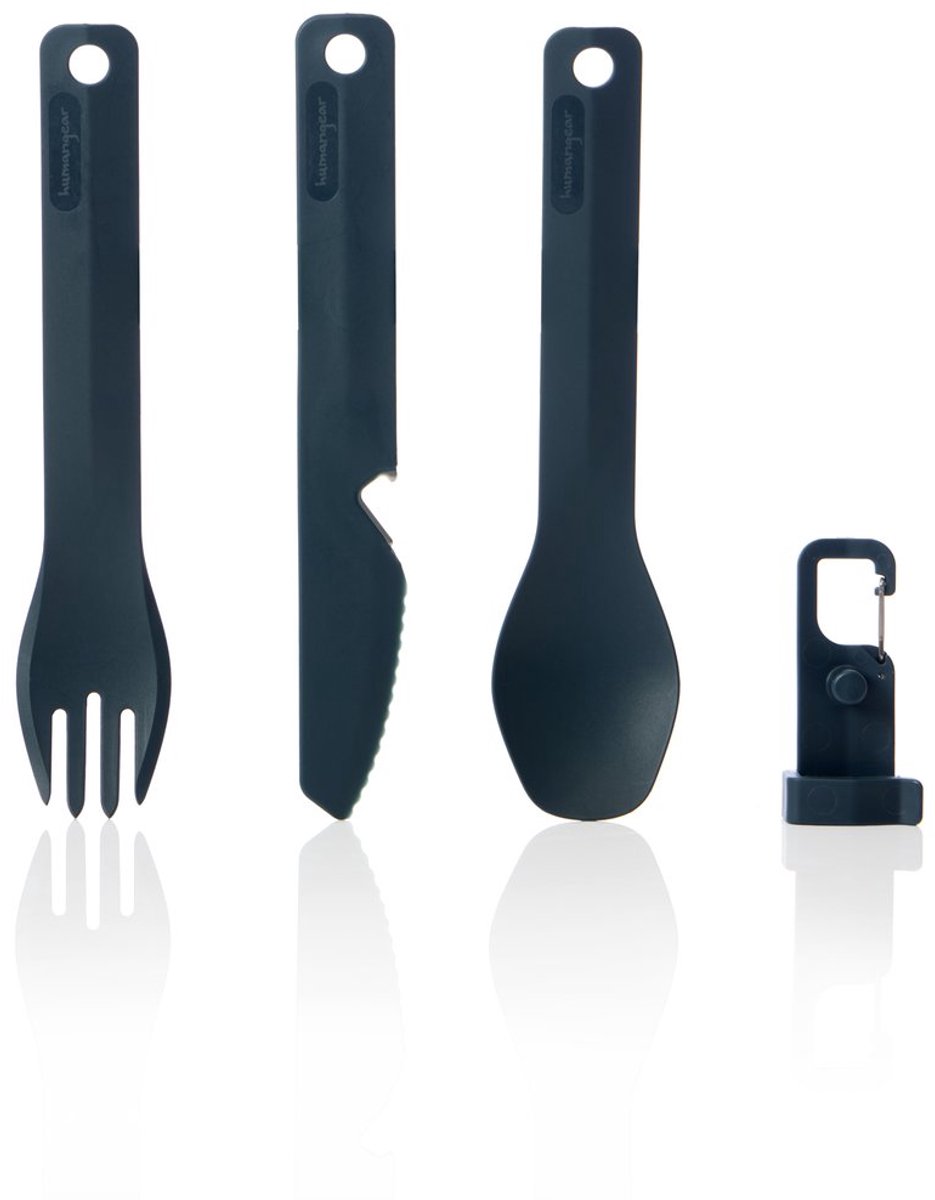 Human Gear - GoBites BIO - K/F/S Set - Gray - Bestek - herbruikbaar - campingbestek
