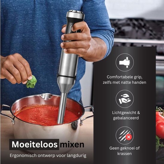 Staafmixer Set - Hakmolen - Groentesnijder - Soepmaker - Zwart en Ziver van Merkloos — afbeelding 2