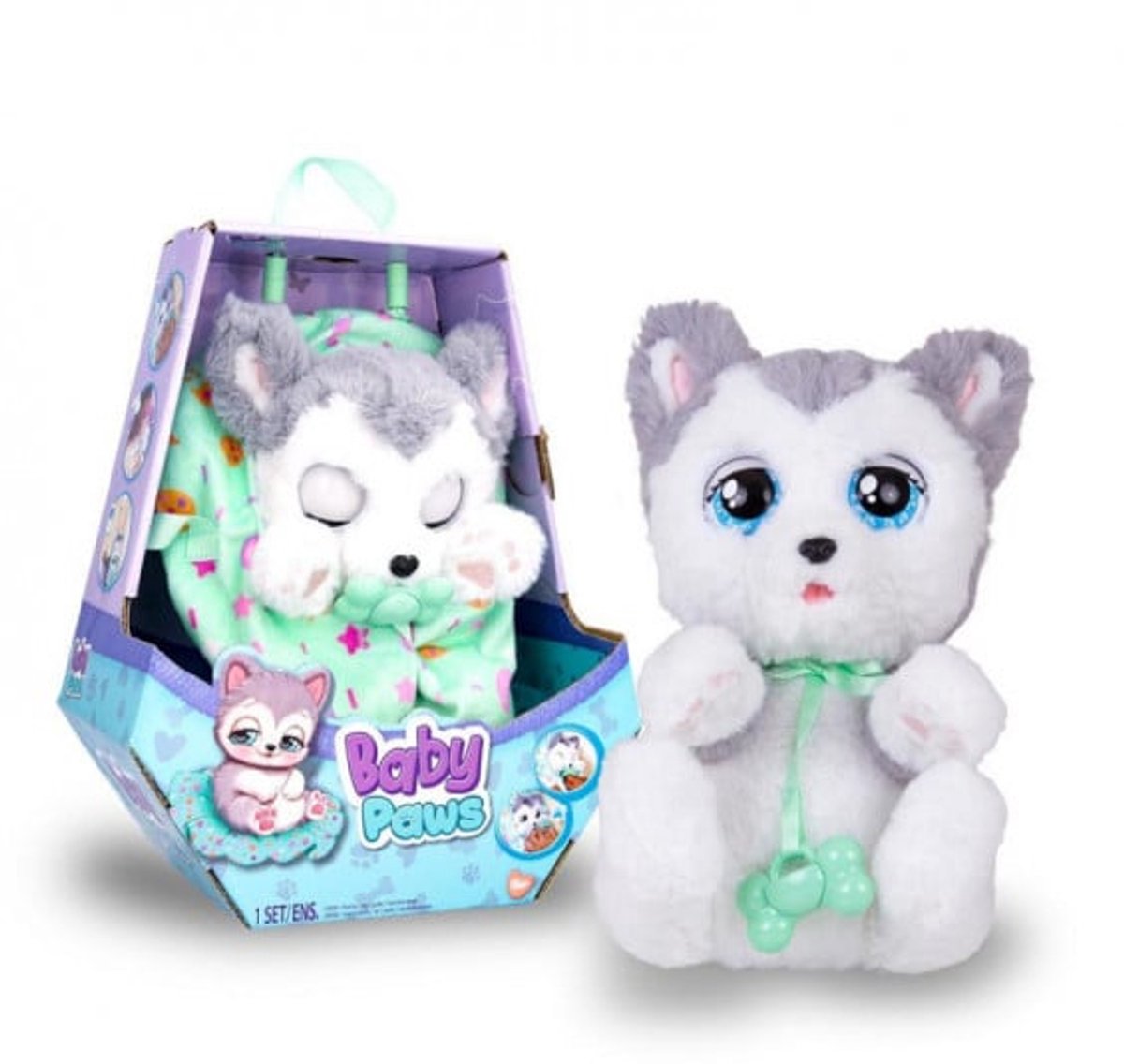 Baby Paws hondje Husky - Interactieve pluchen knuffel — afbeelding 14