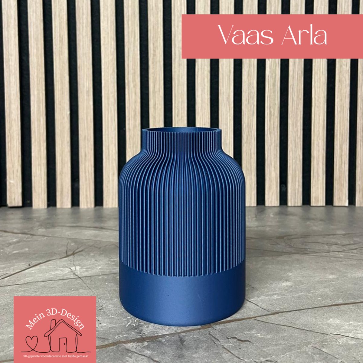 Vaas Arla - Japandi style - 3D geprint - Kunstbloemen - Legobloemen