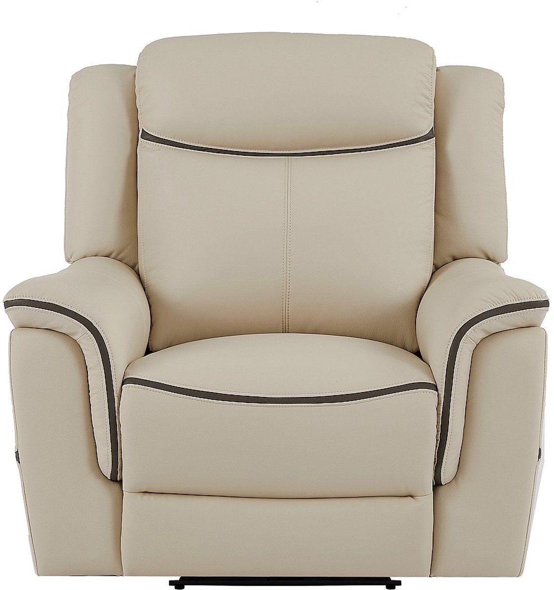 Vente-unique Elektrische relax-fauteuil van beige leer ADELIO