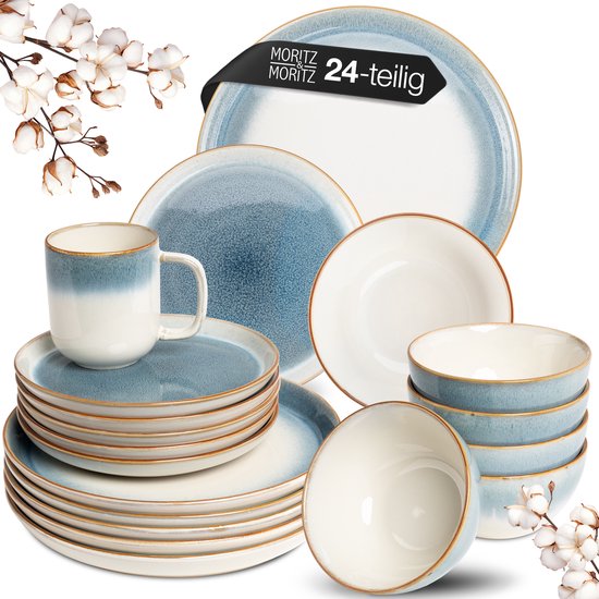 Service de table 24 pièces Moritz & Moritz TARENTO bleu