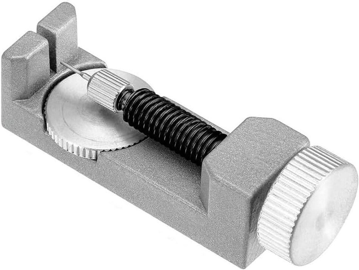 Allecto- Horloge Link Removal Tool Kit - Horloge Band Tool - Link Removal Tool - Horloge Pin Removal Tool - Extra Pins - Horloge Strap Aanpassing - Horloge Reparatie - Geschikt voor Merk Horloges - Zwart Metaal - Universele Maat