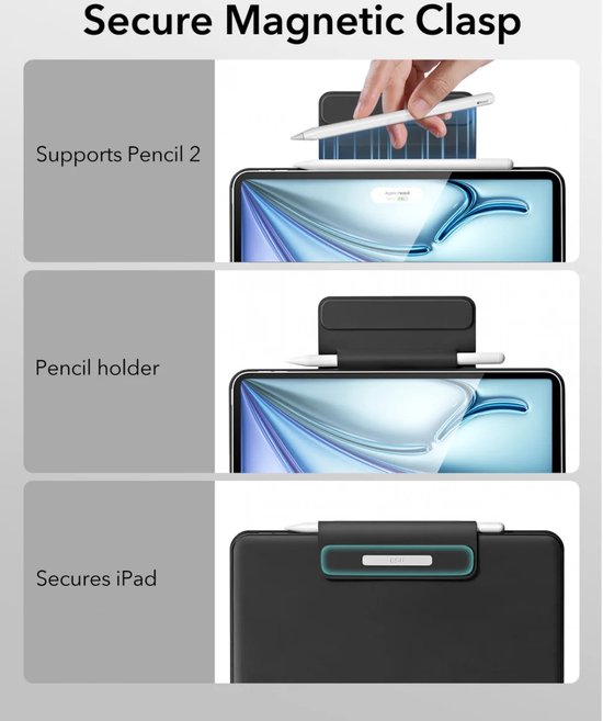 ESR Magnetische keyboardhoes, toetsenbord voor iPad Air 13