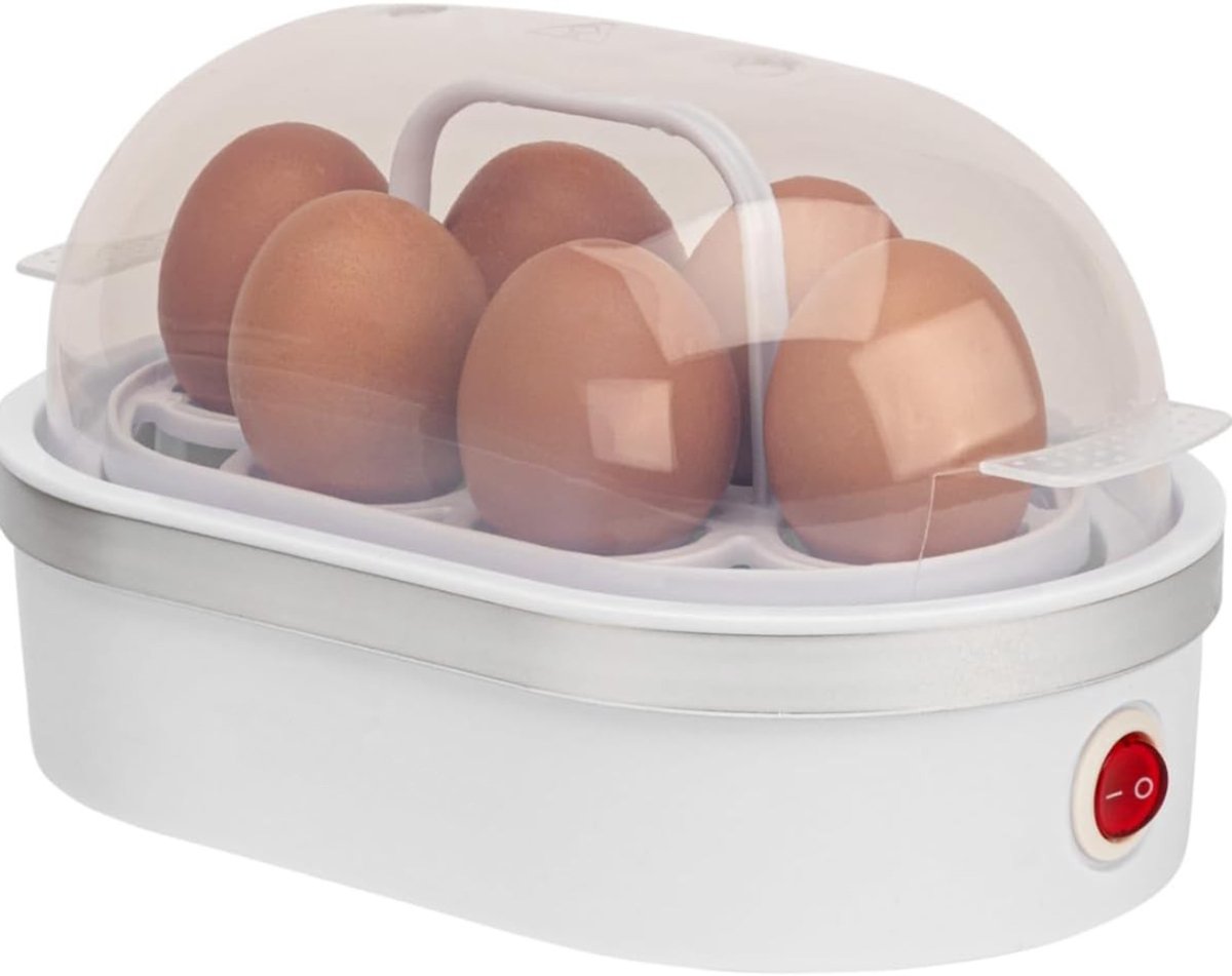REN® Eierkoker Elektrisch - Eierkoker - Eierkoker met Timer - 6 eieren - Wit - 12cm x 22cm x 14cm