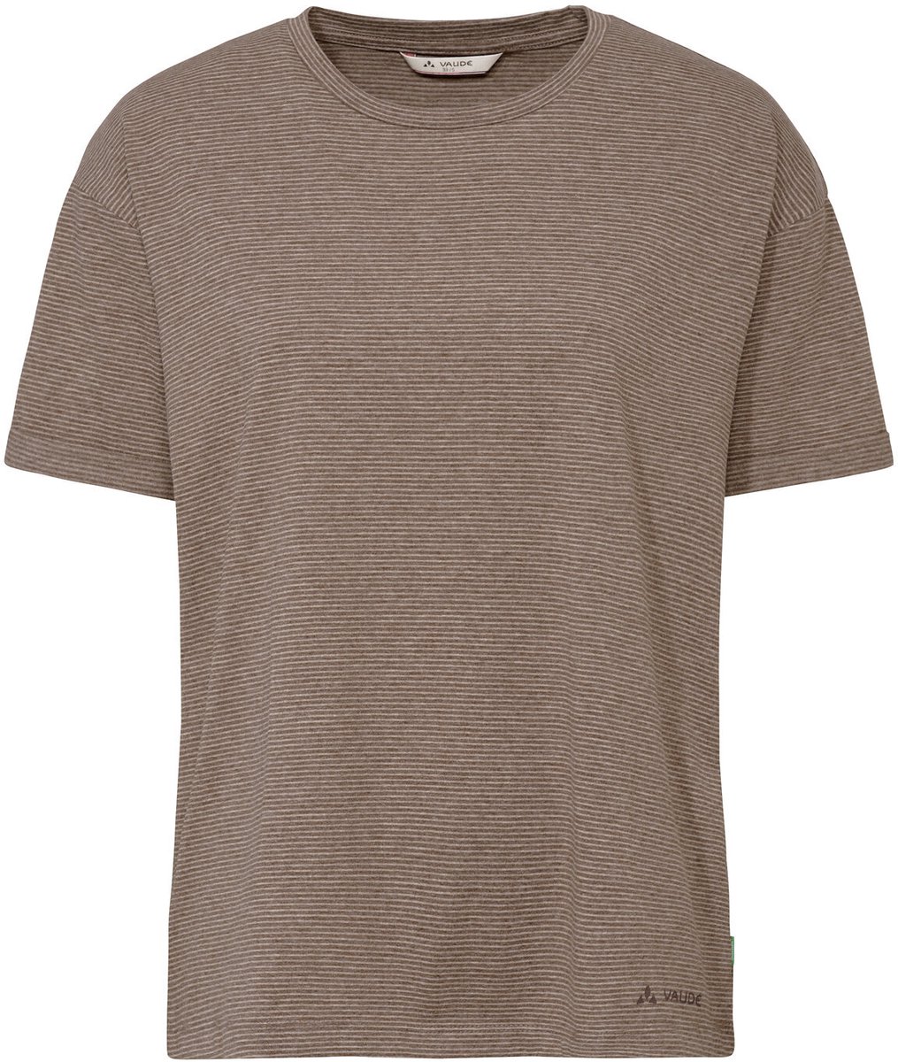 VAUDE Mineo gestreept T-shirt functioneel shirt dames outdoor sport-t-shirt losse pasvorm Tobacco