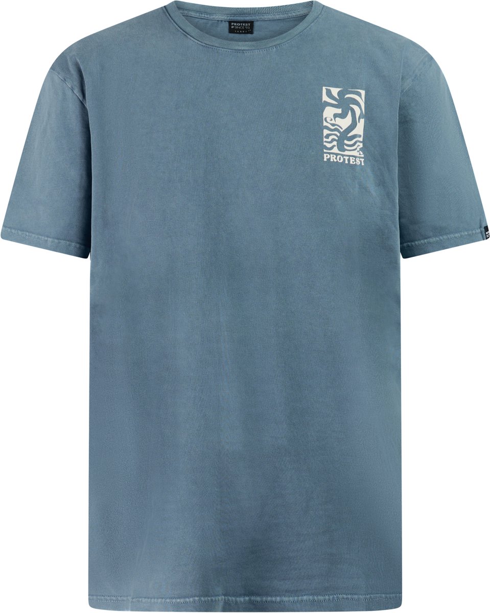 Protest Prtminto T shirt Heren Korte mouwen Ronde hals Loose fit Blauw