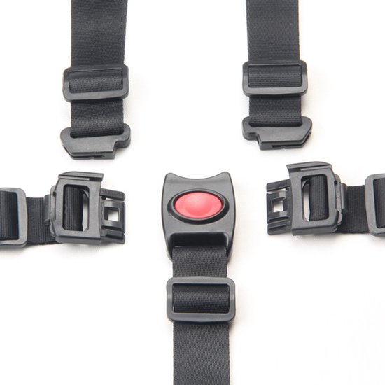 5 Point Child Safety Belt, Adjustable Child Safety Strap, Child Protective Belt, Child Strap, Baby Strap, Black, Universal Belt for Child Seat, High Chair, Buggy van Merkloos — afbeelding 5