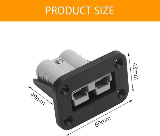 APOMOONS Anderson Stekker 50A 600V – 2 Stuks, Met Verzilverde Contacten & Vlamvertragende Behuizing, Voor Caravan, Heftruck, Zonnepanelen