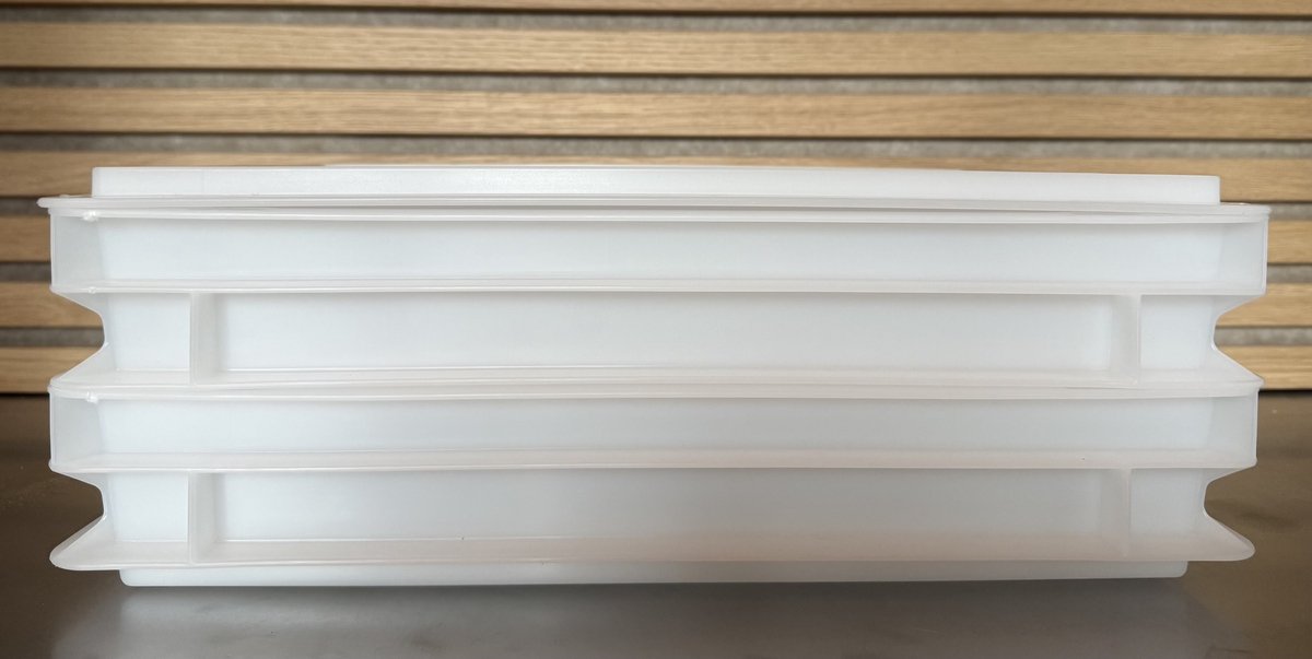 2 x Deegkrat - Pizza deegbakken 40x30x7cm wit met 1 deksel