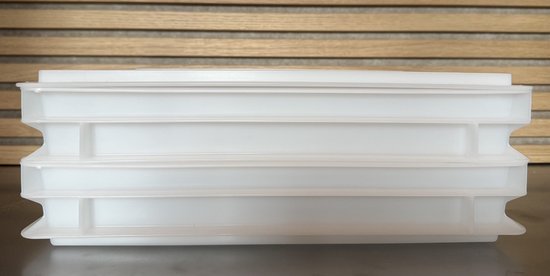 2 x Deegkrat - Pizza deegbakken 40x30x7cm wit met 1 deksel