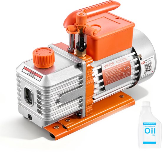 VEVOR Vacuümpomp, 5 Cfm 142 L/Min, Tweetraps, 375 W, Geschikt Voor R134a, R22 En R410a...