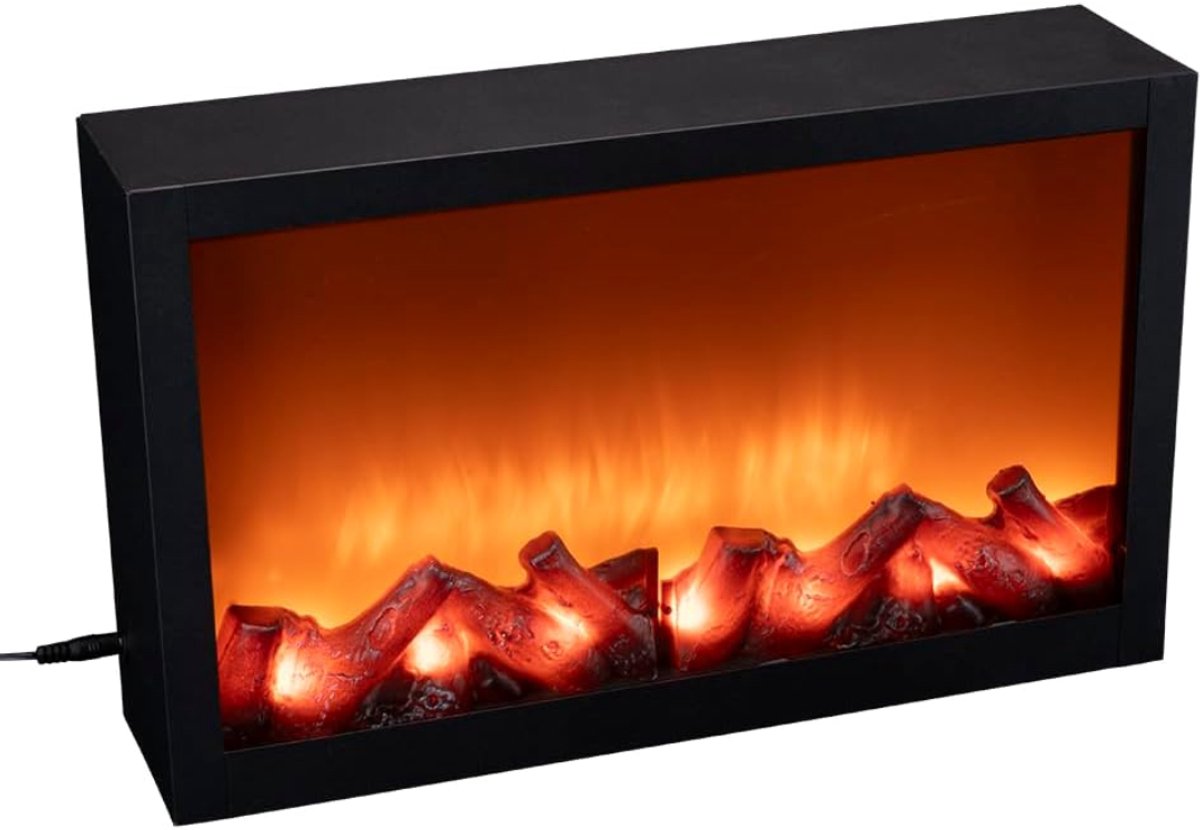 Aurixi® Sfeerhaard elektrisch - Sfeerhaarden -Sfeerhaard met Schouw- Kantelbeveiliging - Tower - Zwart - ‎10cm x 41cm x 25cm