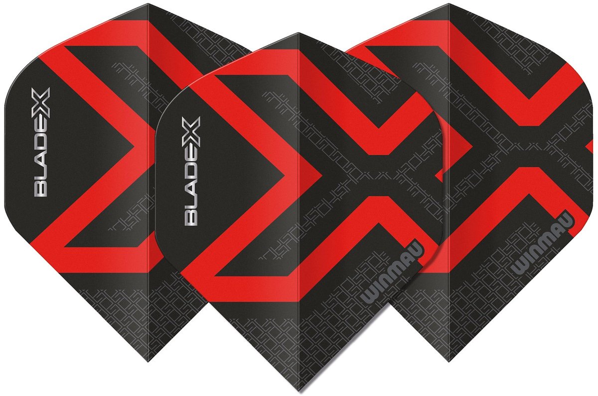 Winmau Blade X Prism Delta Metallic Black Red - Dart Flights