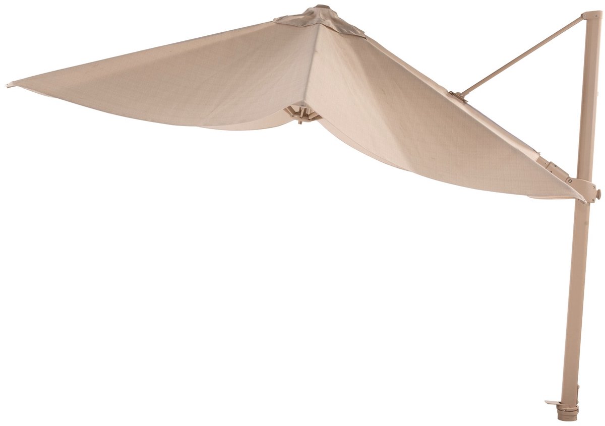 4 Seasons Outdoor Siesta Premium parasol déporté 300 x 300 cm - sable / cadre latte