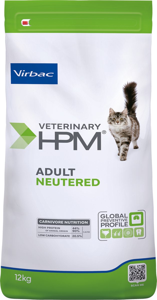2x12kg Veterinary HPM Cat Adult Gesteriliseerd Virbac Kattenvoer