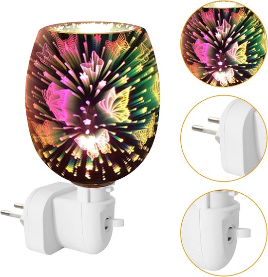 Ynkkvre - Aromalamp - elektrische waxmelter lamp - 3D glazen design - sfeerverlichting - geschikt voor slaapkamer, kantoor en yoga van Ynkkvre — afbeelding 3