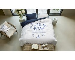 Rivièra Maison Sail Away dekbedovertrek - Lits-Jumeaux XL - 260 x 200/220 cm - Blauw