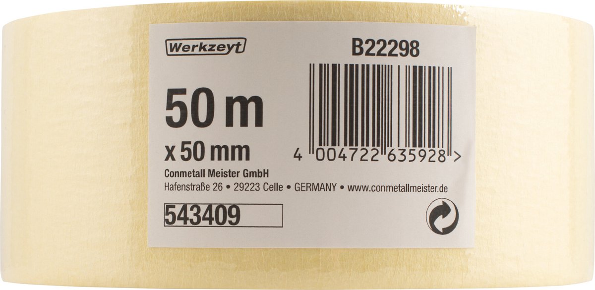 Werkzeyt Schilderstape – 50 mm x 50 m – Fijne Crêpe