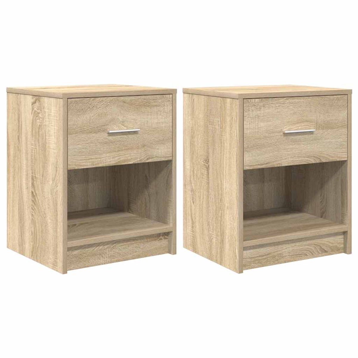 vidaXL Nachtkastjes - 2 - st - met - lade - 40x34x50 - cm - sonoma - eikenkleurig sonoma eiken