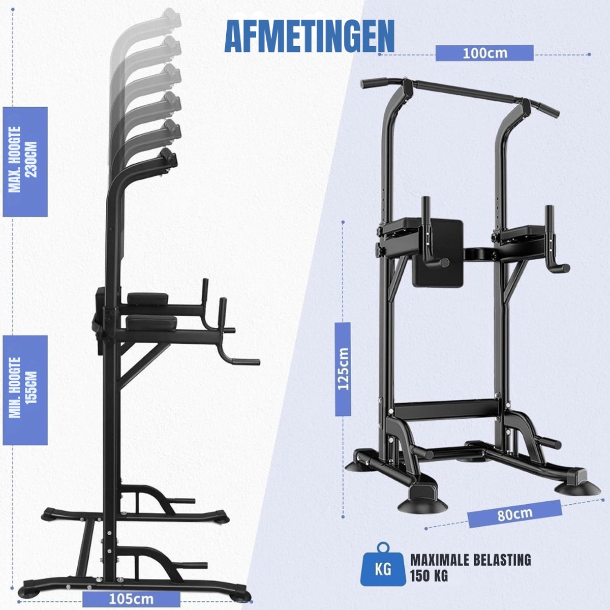 SCH Pull Up Station - Fitness - 100cm x 65cm x 230cm thumbnail 2