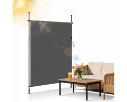 Store enrouleur Rolgordijn - Anthracite - 120 x 270 cm - Protection solaire résistante aux UV - Store enrouleur - Rideau d'extérieur - Brise-vue - Couverture de terrasse - voor buiten