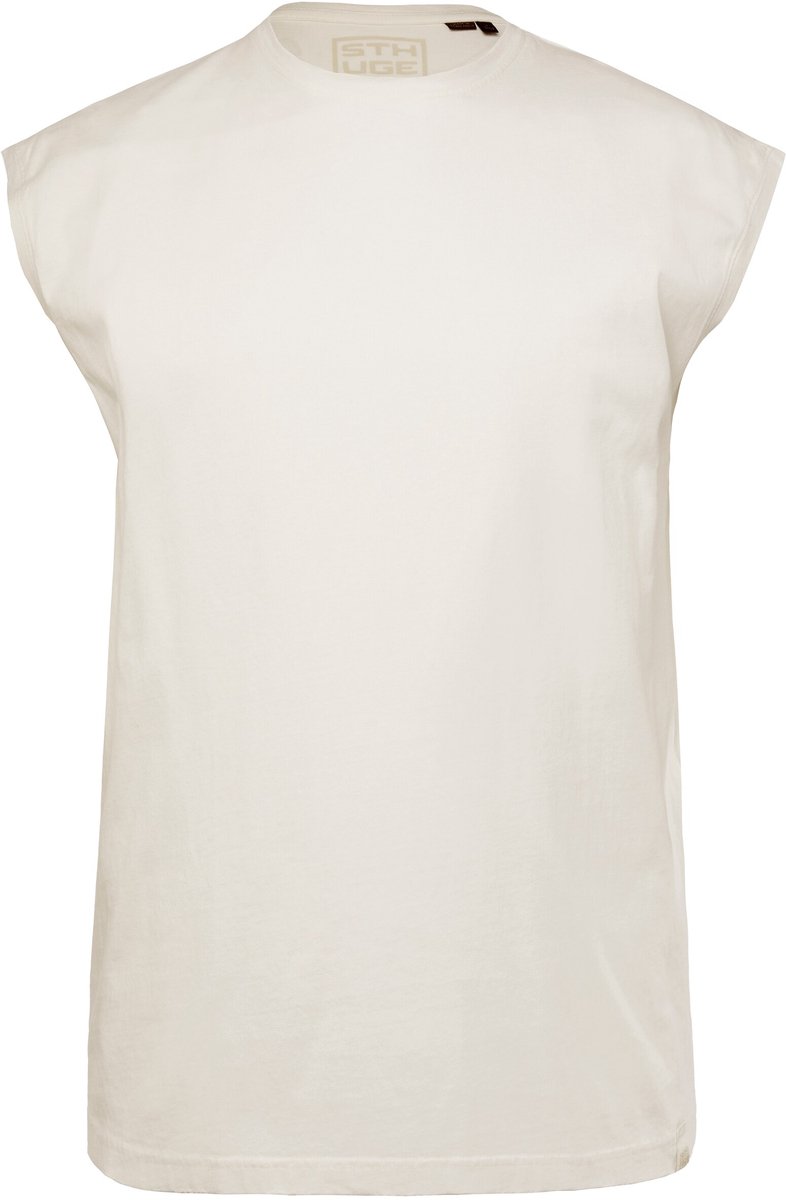 STHUGE - Heren - Tanktop oversized vintage look onderhemd - Off-white - Maat L