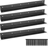 Équerre en forme de L, protecteur d'angle robuste, équerre d'angle en acier inoxydable, équerre d'angle large noire