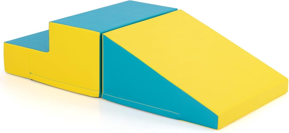 KOMFOTTEU 2 delig Schuimblokken - van kunstleer en schuim - Soft Play Foam Blokken - Reuze Bouwblokken - Montessori-klimblokken - voor kinderen