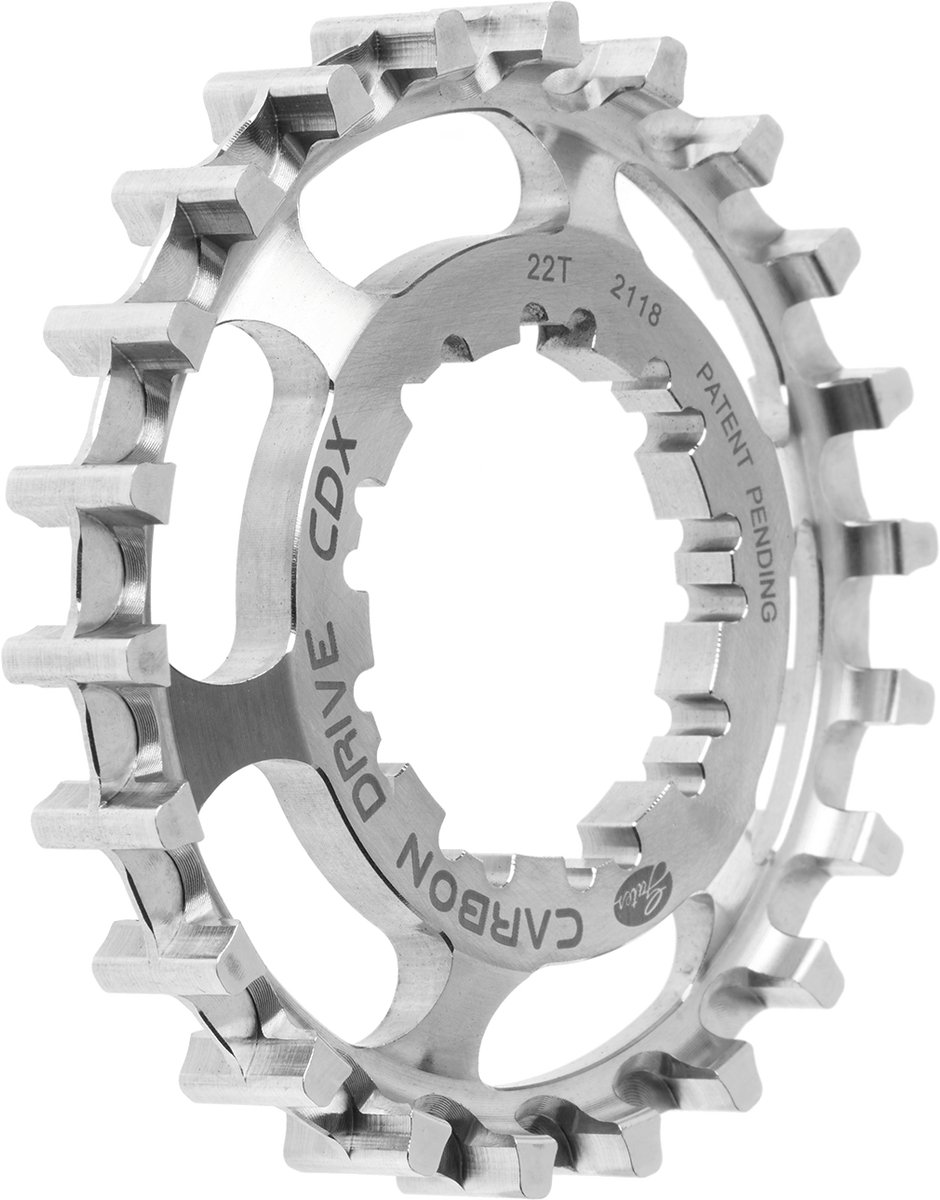 Gates tandwiel 22 Carbon Drive CDX 9 spline RVS achter zilver