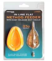 Drennan Set In- Line Flat Method Feeder + Moule à appâts - Taille : Large - 35g Heavy