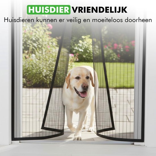 Travelhawk Vliegengordijn Magnetisch - Luxe Deurhor - 210 x 100 - Vliegen Gordijn - Horgordijn van Merkloos — afbeelding 4