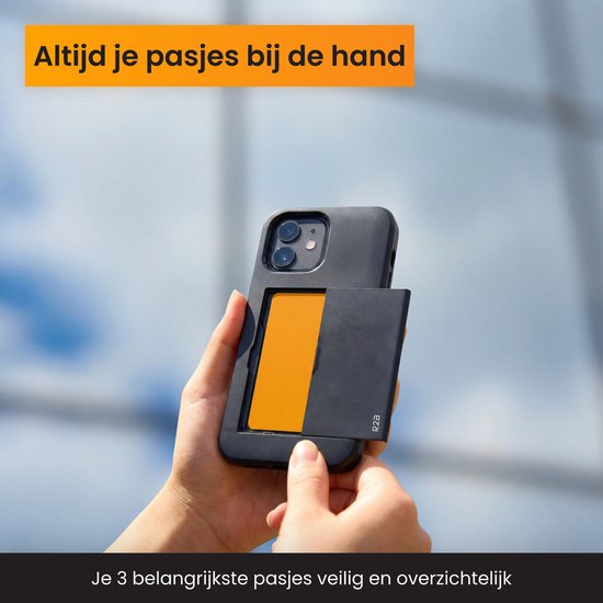 Coque R2B compatible avec iPhone 11 – Porte-cartes pour 3 cartes – Coque de téléphone avec protecteur d’écran – Modèle Utrecht