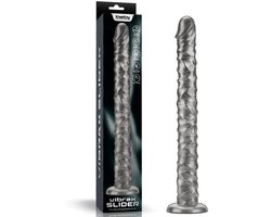 LoveToy - Vibrax Slider - Lange Vibrerende Anaal Dildo - 40,5 cm - Zilver