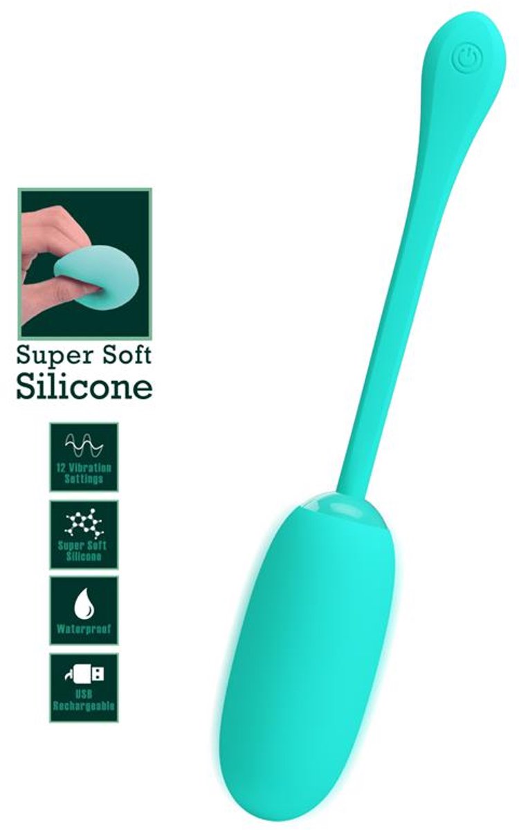 Julius Waterproof Oplaadbare Vibrerende Egg in Aqua Green