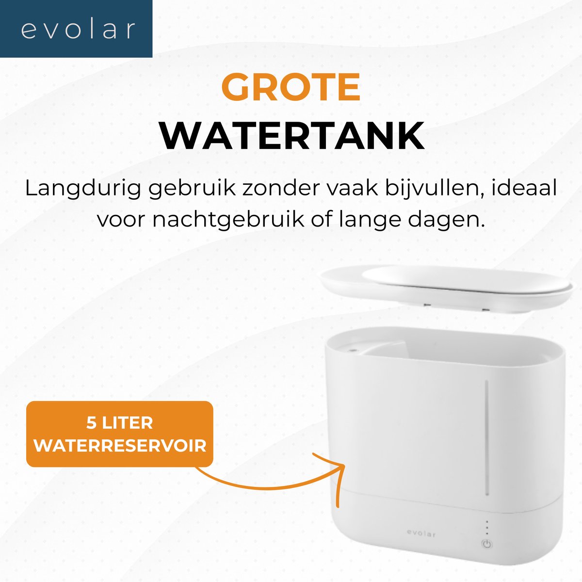 Evolar Luchtbevochtiger met Aromatherapie - 5L Tank - Air Humidifier - Diffuser - Woonkamer, Kantoor, Babykamer, Slaapkamer - EVO-HF450 thumbnail 4