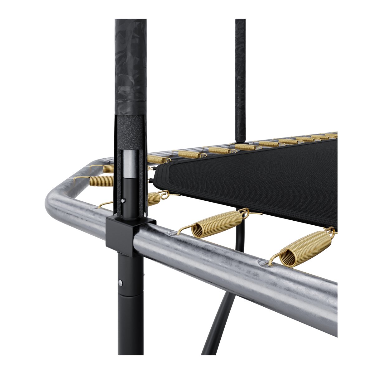 ZIPRO® JumpPro Quadro 8x12FT - Tuintrampoline - 366x244 cm - Met ladder - Max. belasting 150 kg - Dubbele sluiting - Veerbeveiliging - CROSS-SECTION-systeem - Zwart — afbeelding 14