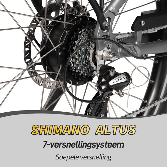 SAXXX Comfort SUV Easy - Elektrische Fiets - 95%Vooraf Geassembleerd Stadsfiets - 468Wh uitneembare accu - 90km Actieradius - SHIMANO Altus 7 Versnellingen - Achterwielmotor 250W - Aluminum Frame - 27.5" CST anti-lek - Zilvergrijs van Saxxx — afbeelding 4
