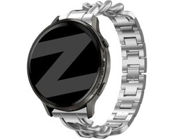 Bandz Schakelbandje RVS 18mm ‘Chains’ – geschikt voor Garmin Vivoactive 3s/Vivoactive 4S/Venu 2S (40mm)/Venu 3S/Forerunner 255S/Forerunner 265S/Venu 4 (41mm) – luxe, verstelbaar, roestvrij – Zilver