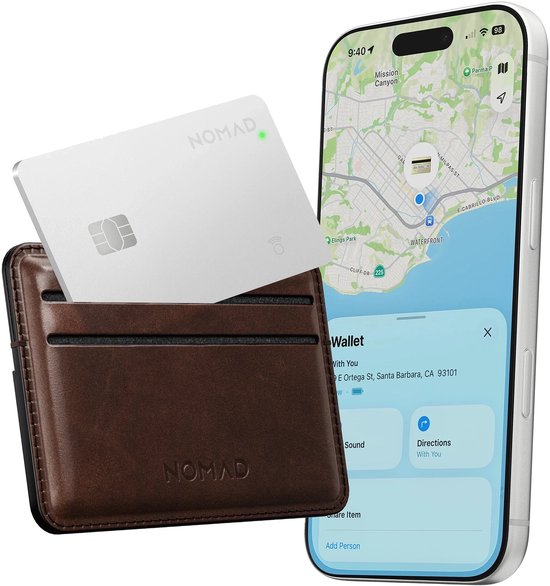 Nomad Find My Tracking card pro – Past in Elke Portemonnee – Gelokaliseerd met Apple Find My App – Lange Batterijduur tot 16 Maanden - Wit
