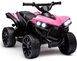 HOERFURIY-Elektrische kinderauto-Elektrische quad voor kinderen, elektrische auto voor kinderen met ledverlichting en muziek, 1,5-3 km/u, claxon, ATV voor kinderen vanaf 3 jaar, roze