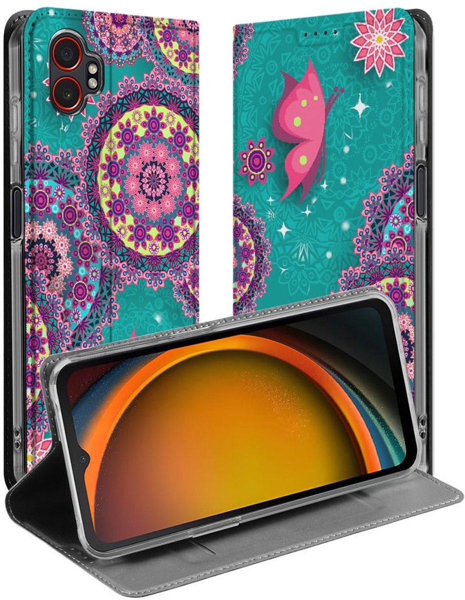Samsung Galaxy Xcover 7 Pro Standcase Hoesje Cirkels en Vlinders