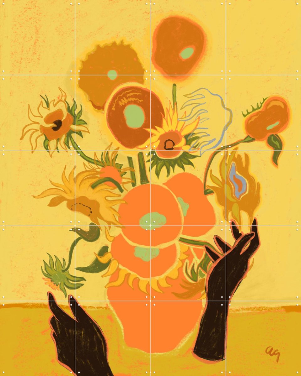 IXXI My Sunflowers, Arty Guava & Van Gogh 21st Century - 80 x 100 cm - Gratis ophangtool - Grote wanddecoratie en posters - Illustraties, Digitale