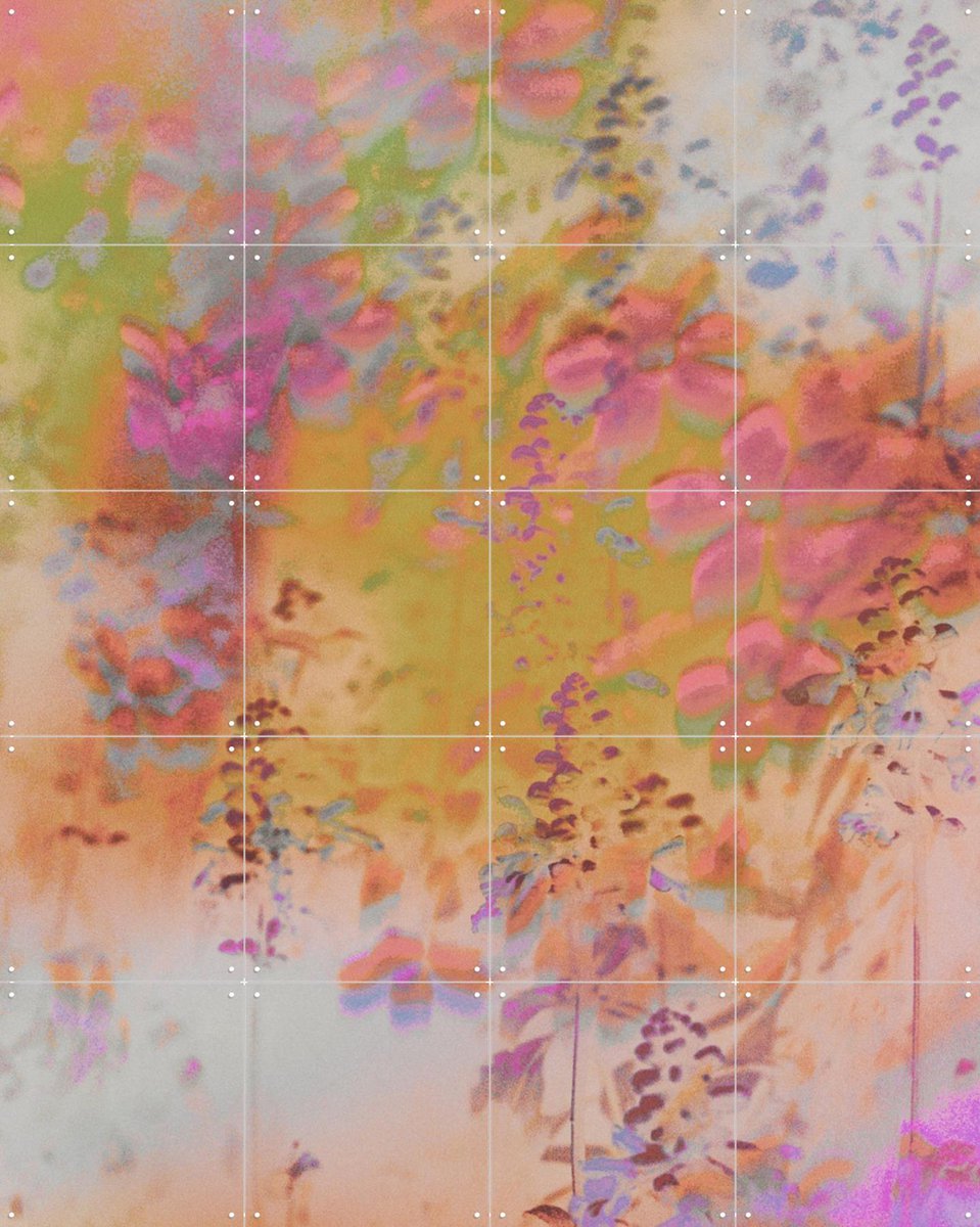 IXXI Florally Yours, Amber Lauder - 80 x 100 cm - Gratis ophangtool - Grote wanddecoratie en posters - Impressionisme, Abstract, Digitale Kunst