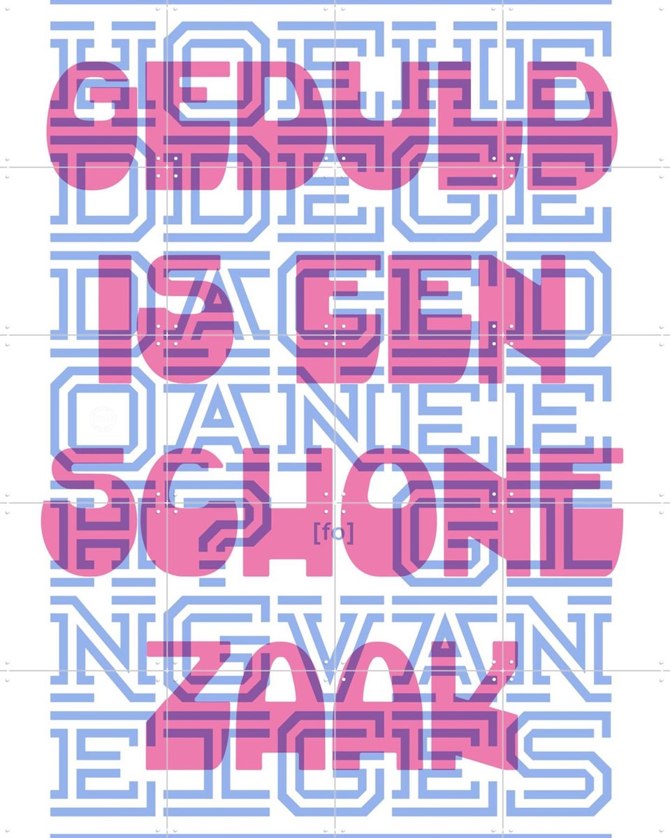 IXXI Geduld, Fototypo - 80 x 100 cm - Gratis ophangtool - Grote wanddecoratie en posters - Grafisch Ontwerp, Typografie, Woonkamer, Typografie en