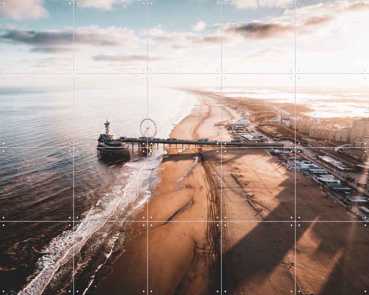 IXXI The Pier, Teun de Leede & Kunst in Kaart - 100 x 80 cm - Gratis ophangtool - Grote wanddecoratie en posters - Fotografie, Slaapkamer, Gang