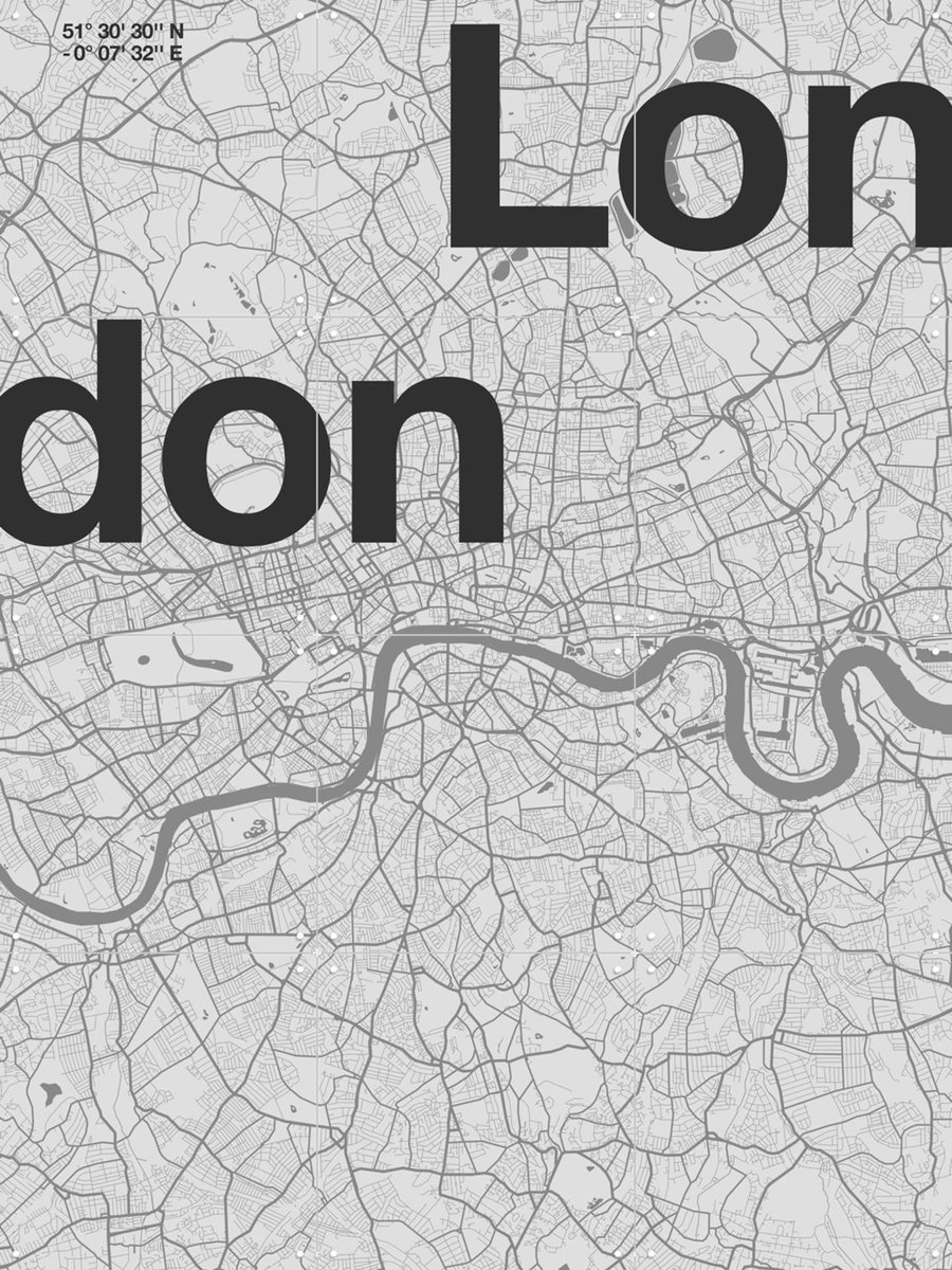 IXXI London Map, Florent Bodart - 60 x 80 cm - Gratis ophangtool - Grote wanddecoratie en posters - Illustraties, Grafisch Ontwerp, Typografie, Gang