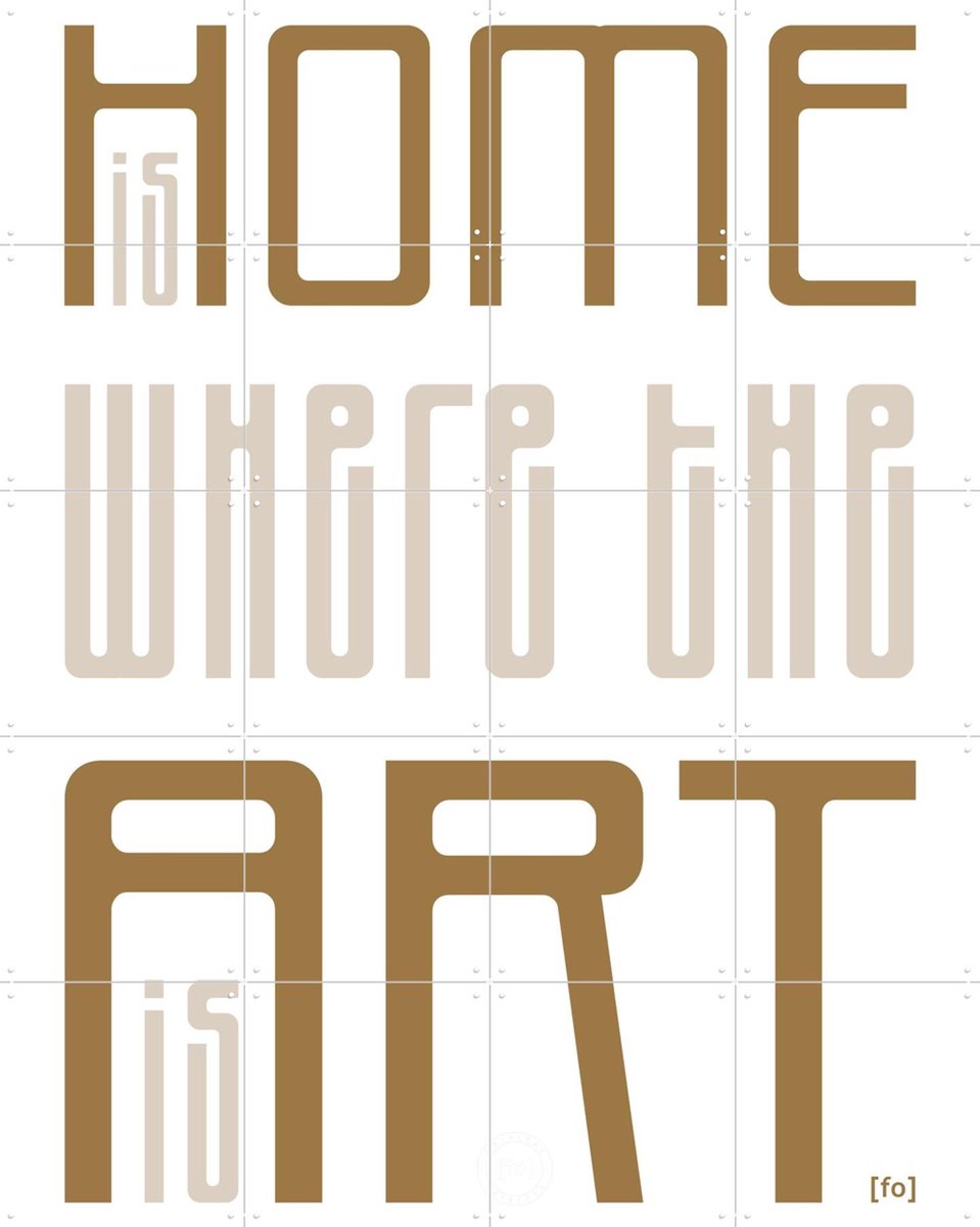 IXXI Home Is, Fototypo - 80 x 100 cm - Gratis ophangtool - Grote wanddecoratie en posters - Typografie, Grafisch Ontwerp, Decoratieve kunsten