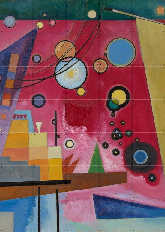 IXXI Heavy Red, Kandinsky & Bridgeman Images - 100 x 140 cm - Support de suspension gratuit - Grande décoration murale et posters - Art géométrique, Classique
