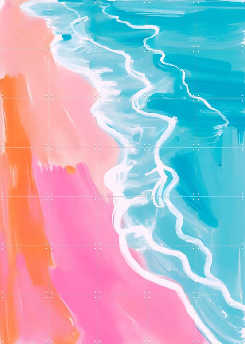 IXXI At the beach, Ohkimiko & Various - 100 x 140 cm - Gratis ophangtool - Grote wanddecoratie en posters - Abstract, Schilderijen, Kleurrijk